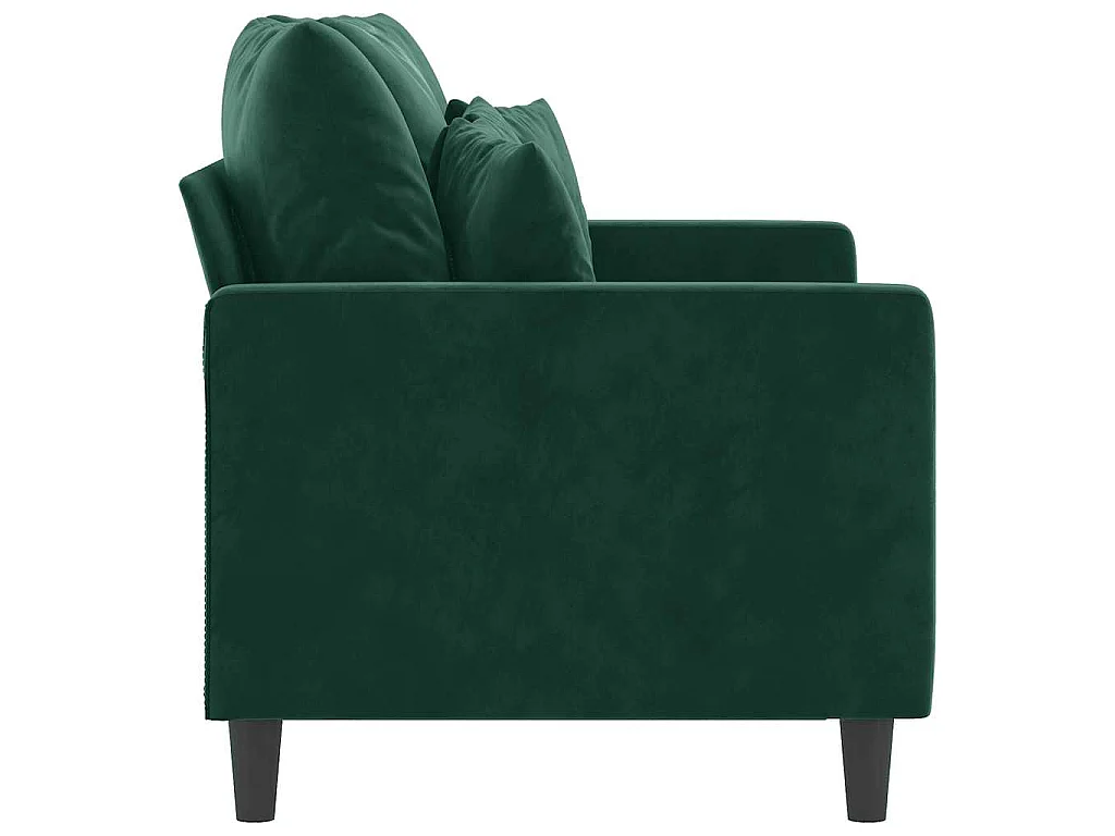 Divano a 2 Posti Verde Scuro 120 cm in Velluto
