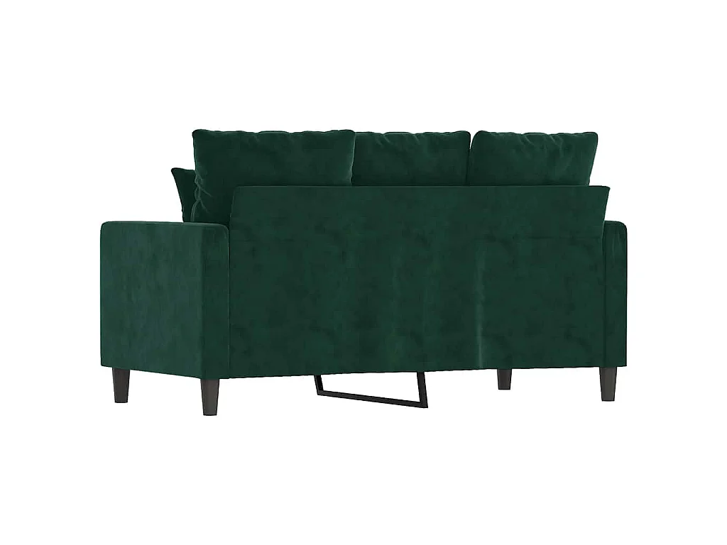 Divano a 2 Posti Verde Scuro 120 cm in Velluto