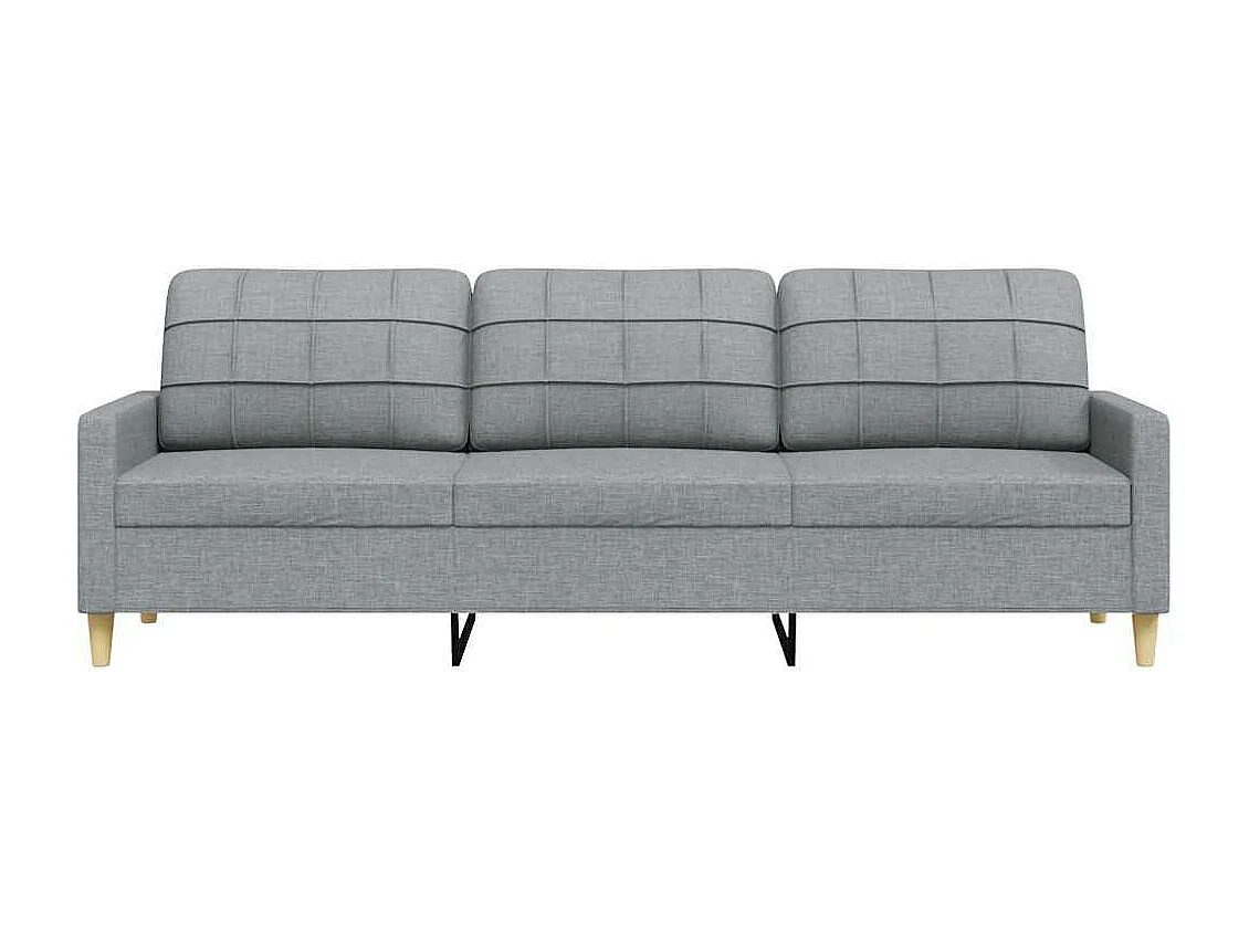 Driezitsbank 210 cm stof lichtgrijs