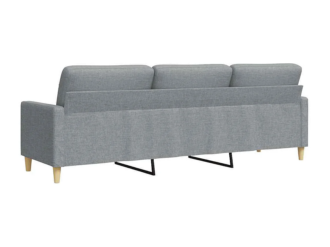 Driezitsbank 210 cm stof lichtgrijs