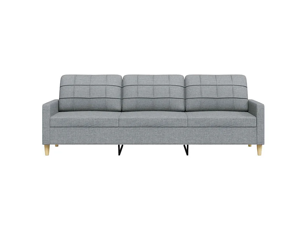 Driezitsbank 210 cm stof lichtgrijs
