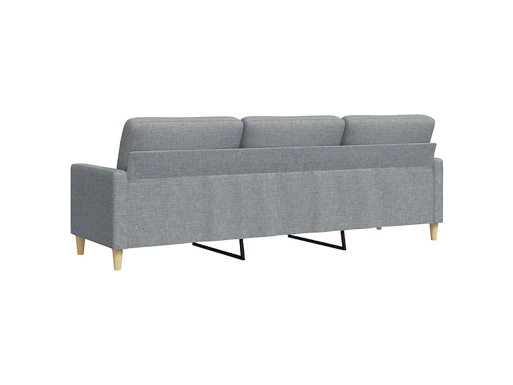 Driezitsbank 210 cm stof lichtgrijs