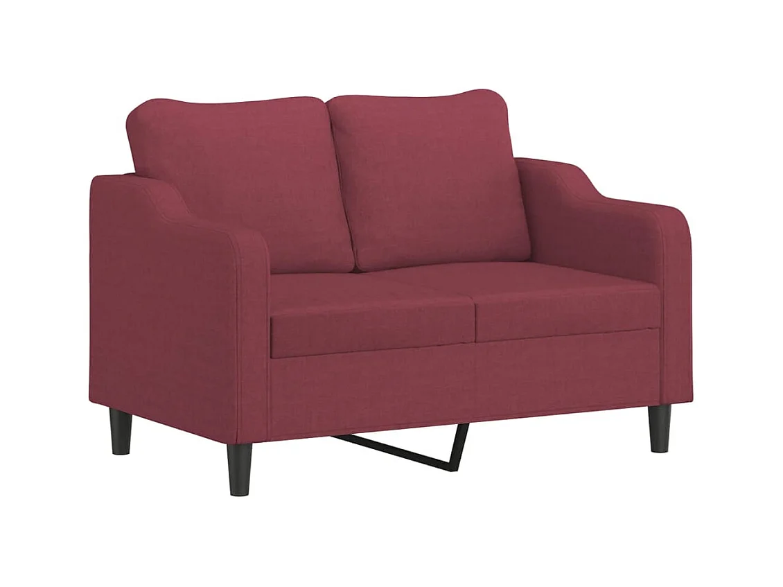 Ensemble de canapés 4 pcs avec coussins rouge bordeaux tissu