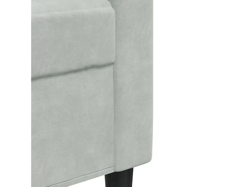 Set di Divani 3 pz con Cuscini Grigio Chiaro in Velluto