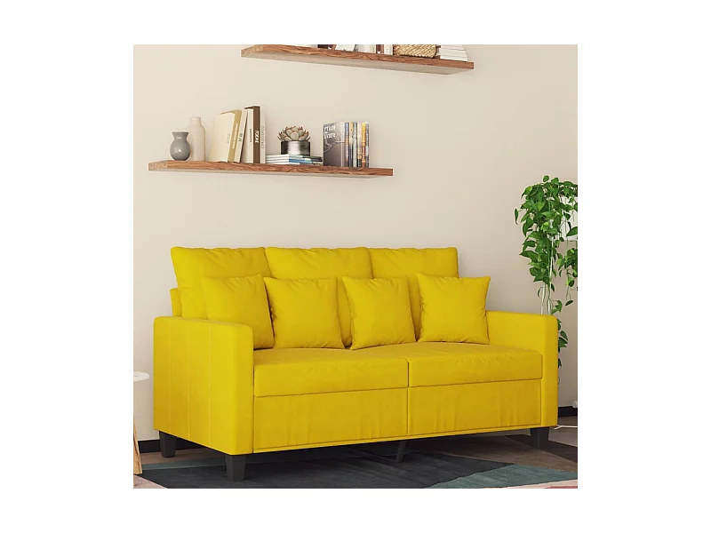 2-Sitzer-Sofa Gelb 120 cm Samt