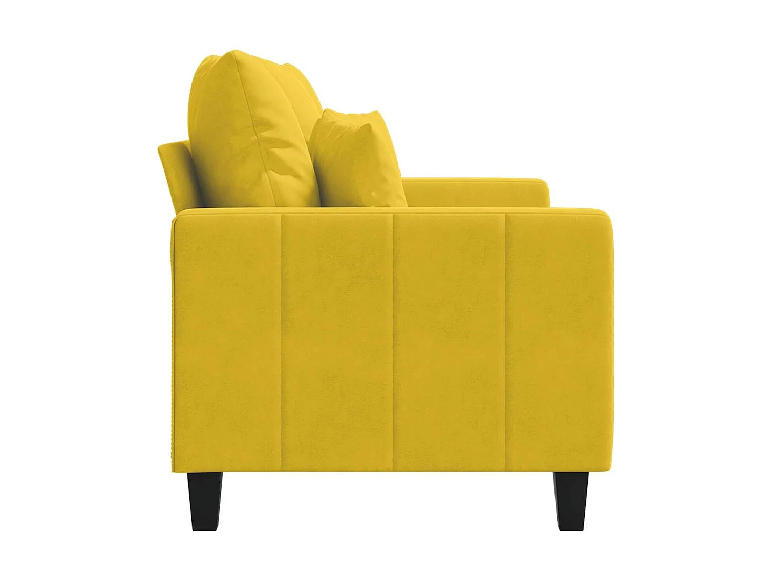 Canapé à 2 places Jaune 120 cm Velours