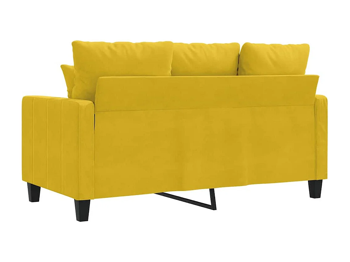 Canapé à 2 places Jaune 120 cm Velours