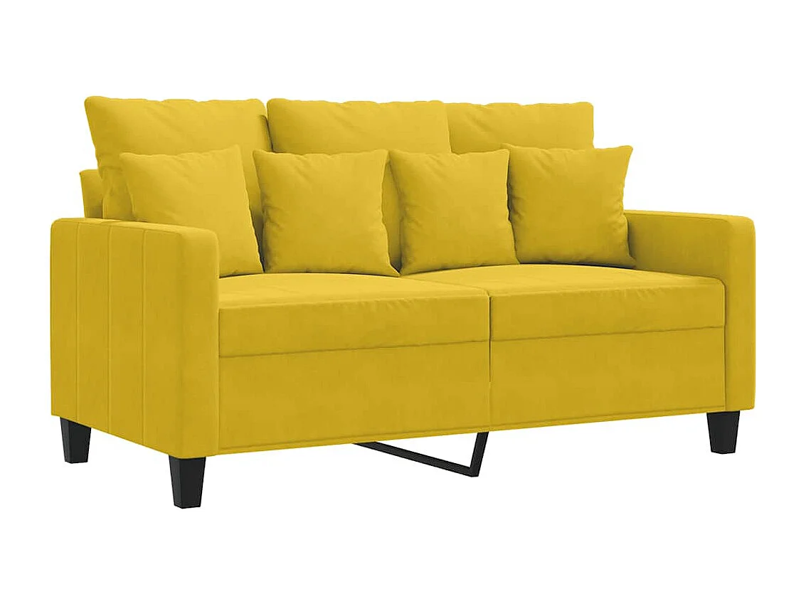 Divano a 2 Posti giallo 120 cm in Velluto