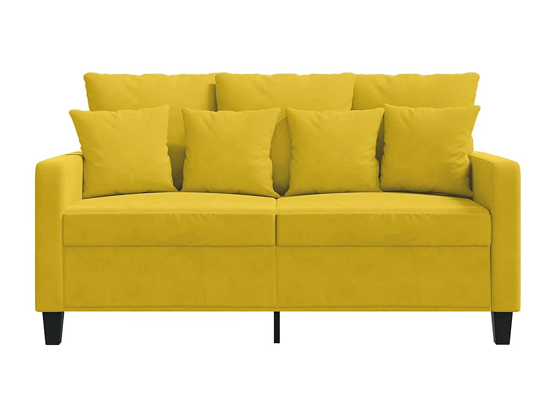 Divano a 2 Posti giallo 120 cm in Velluto