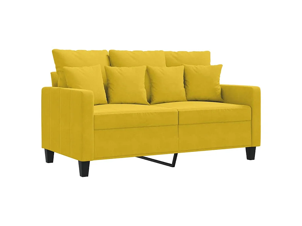 Canapé à 2 places Jaune 120 cm Velours