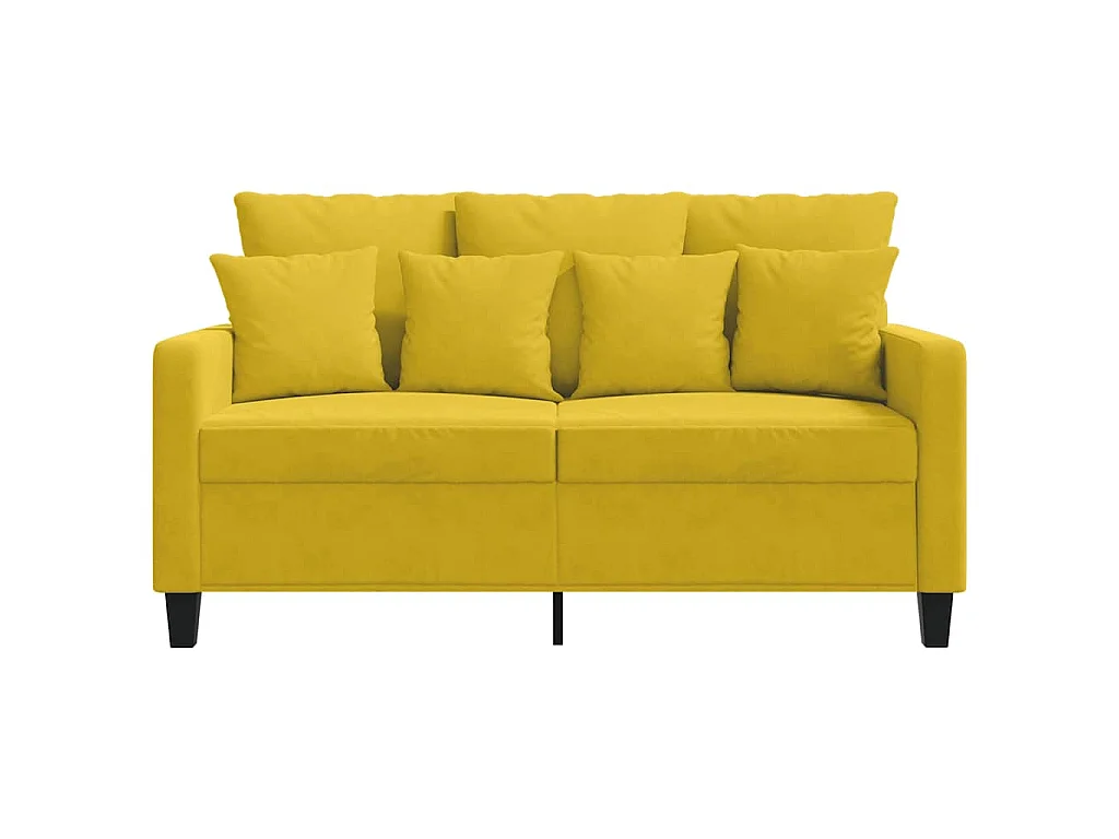 Canapé à 2 places Jaune 120 cm Velours