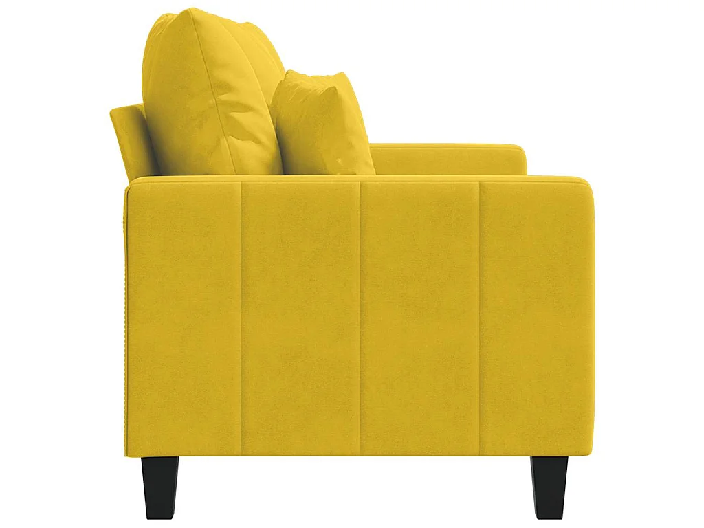 Canapé à 2 places Jaune 120 cm Velours