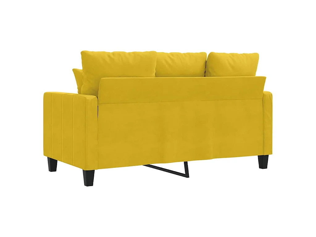 Canapé à 2 places Jaune 120 cm Velours