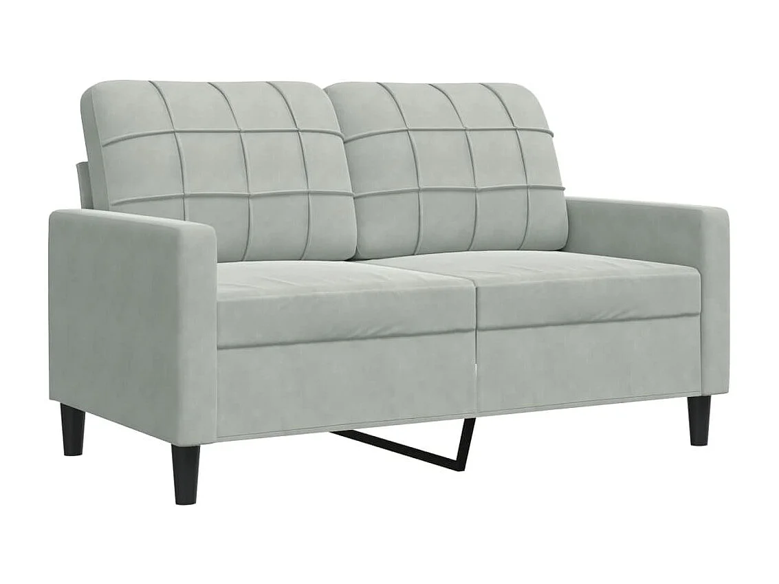 3-delige Loungeset met kussens fluweel lichtgrijs