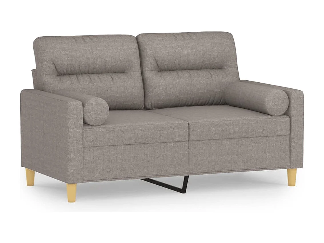 Tweezitsbank met sierkussens 120 cm stof taupe