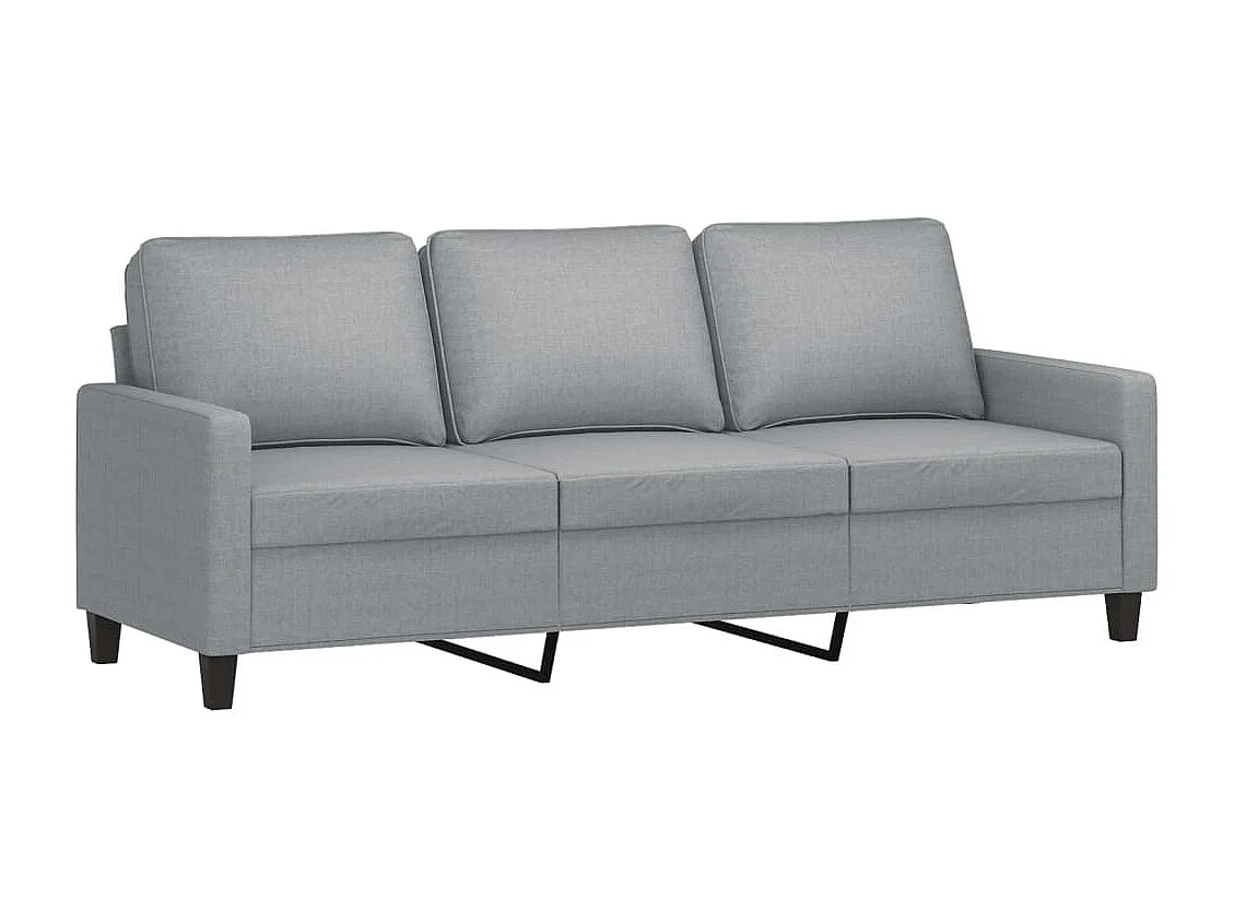 3-delige Loungeset met kussens stof lichtgrijs