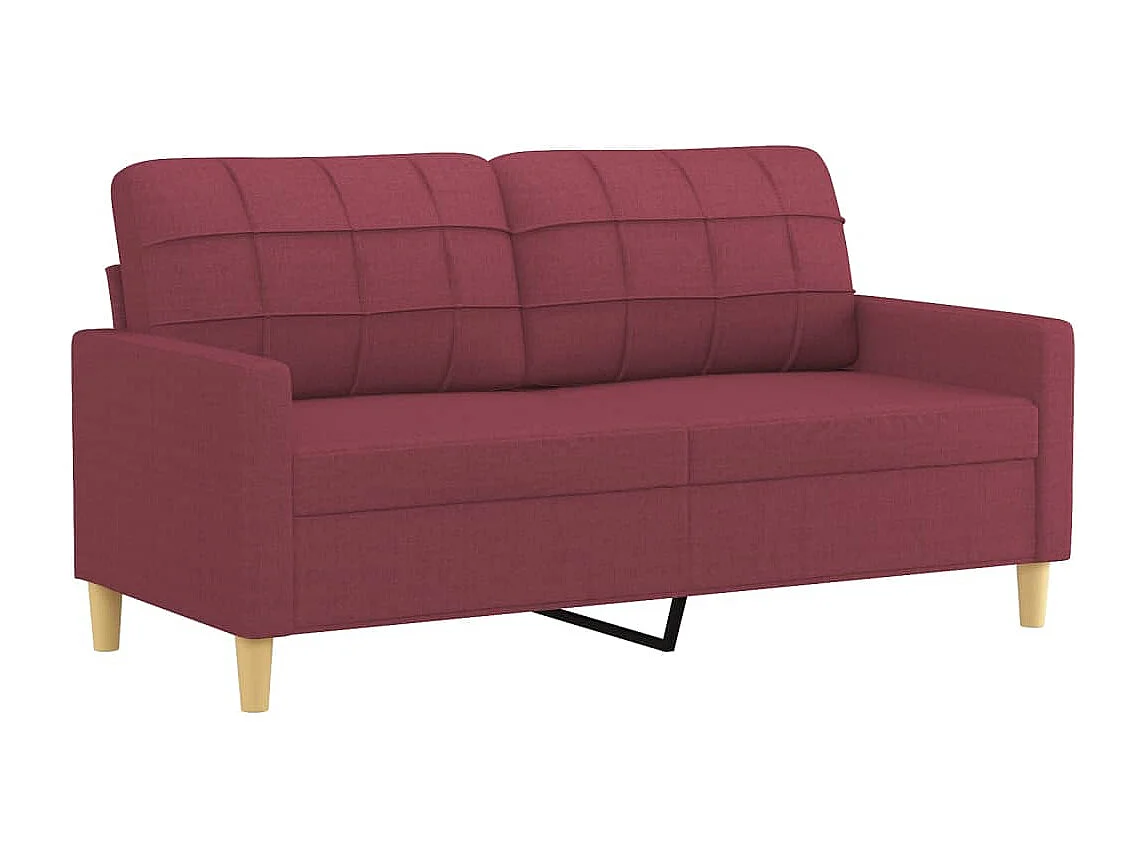 3-delige Loungeset met kussens stof wijnrood