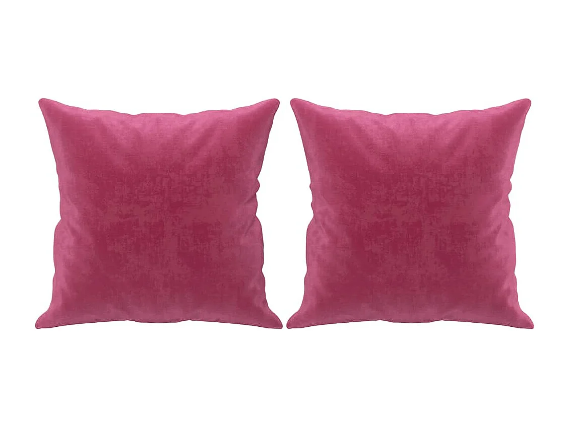 Sofá de 2 plazas con cojines terciopelo rojo tinto 120 cm