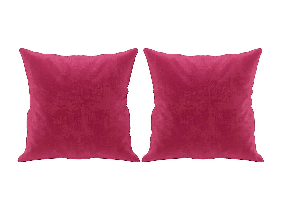 Canapé 2 places avec oreillers bordeaux 120 cm velours