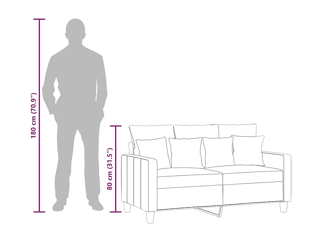 Tweezitsbank 120 cm stof crèmekleurig