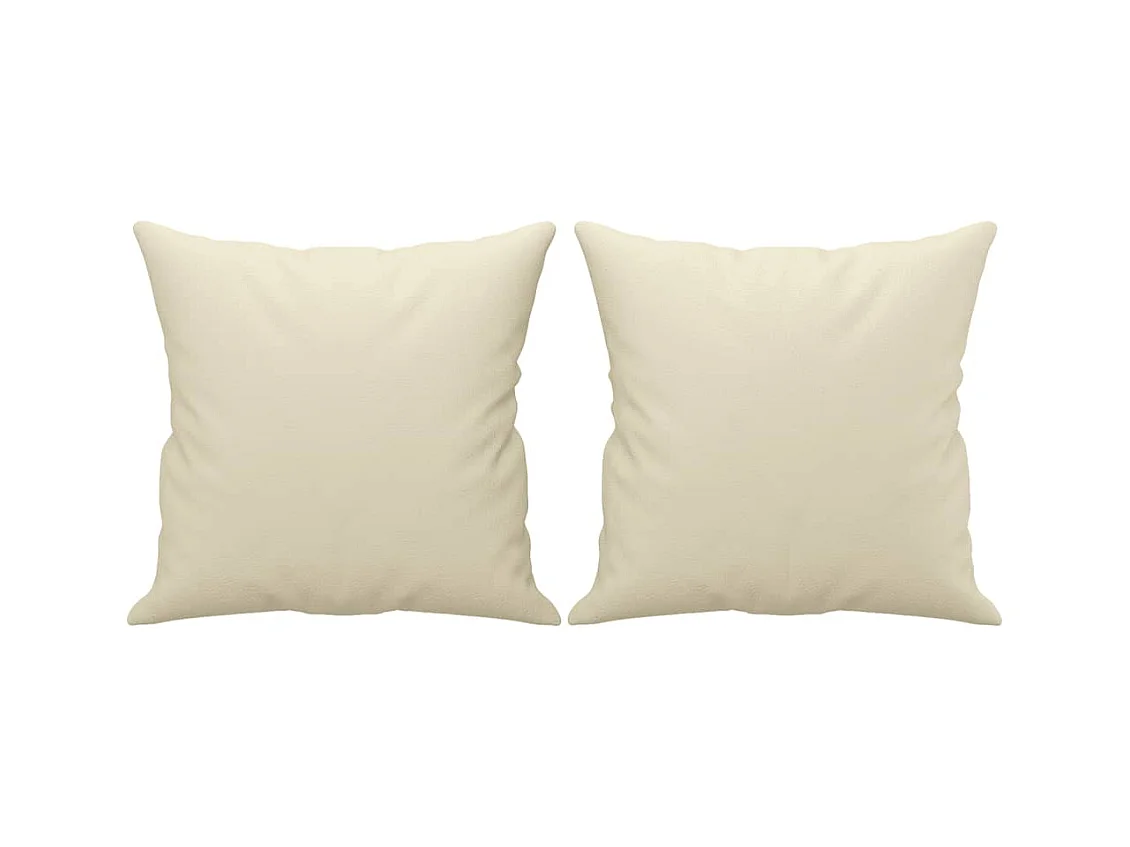 2-Sitzer-Sofa mit Zierkissen Creme 140 cm Kunstleder