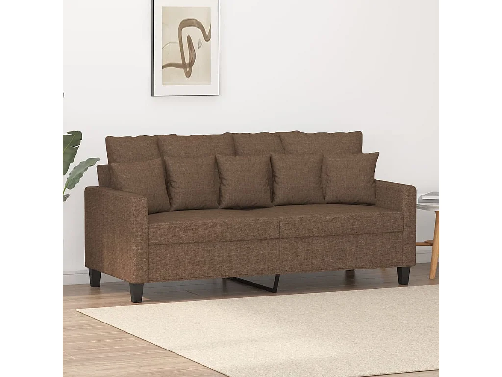 Sofá de 2 plazas de tela marrón 140 cm