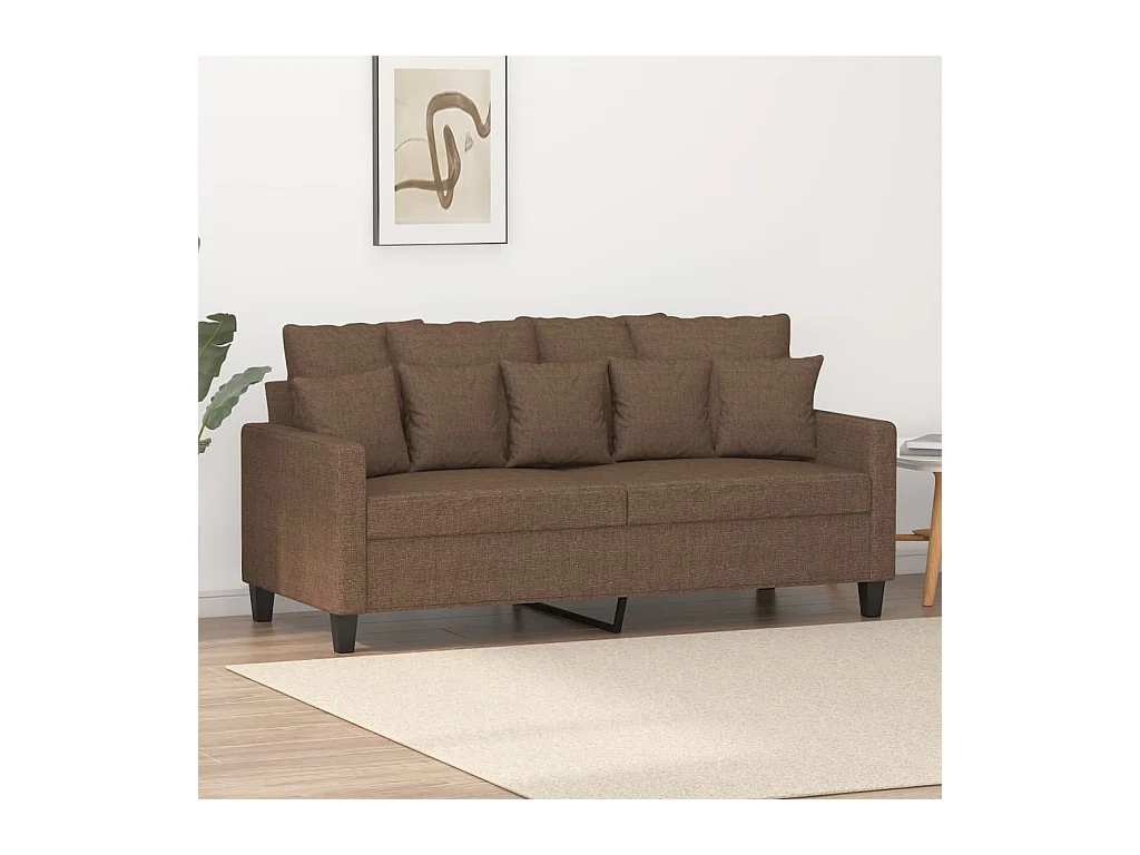 Canapé à 2 places Marron 140 cm Tissu
