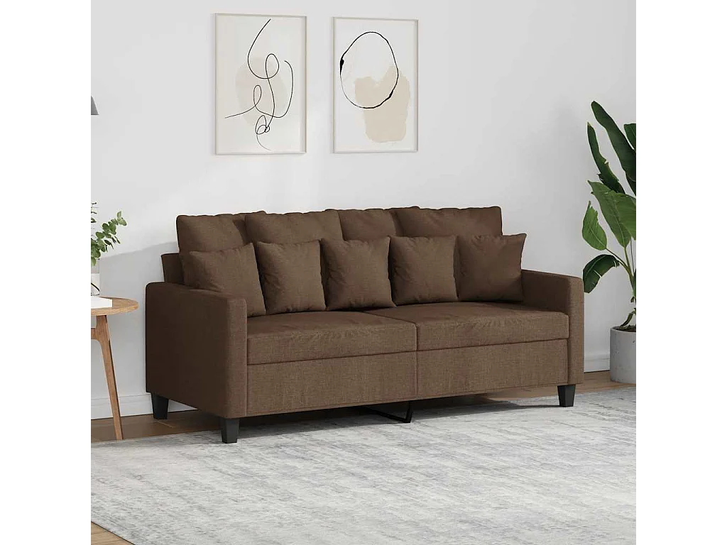 Tweezitsbank 140 cm stof bruin