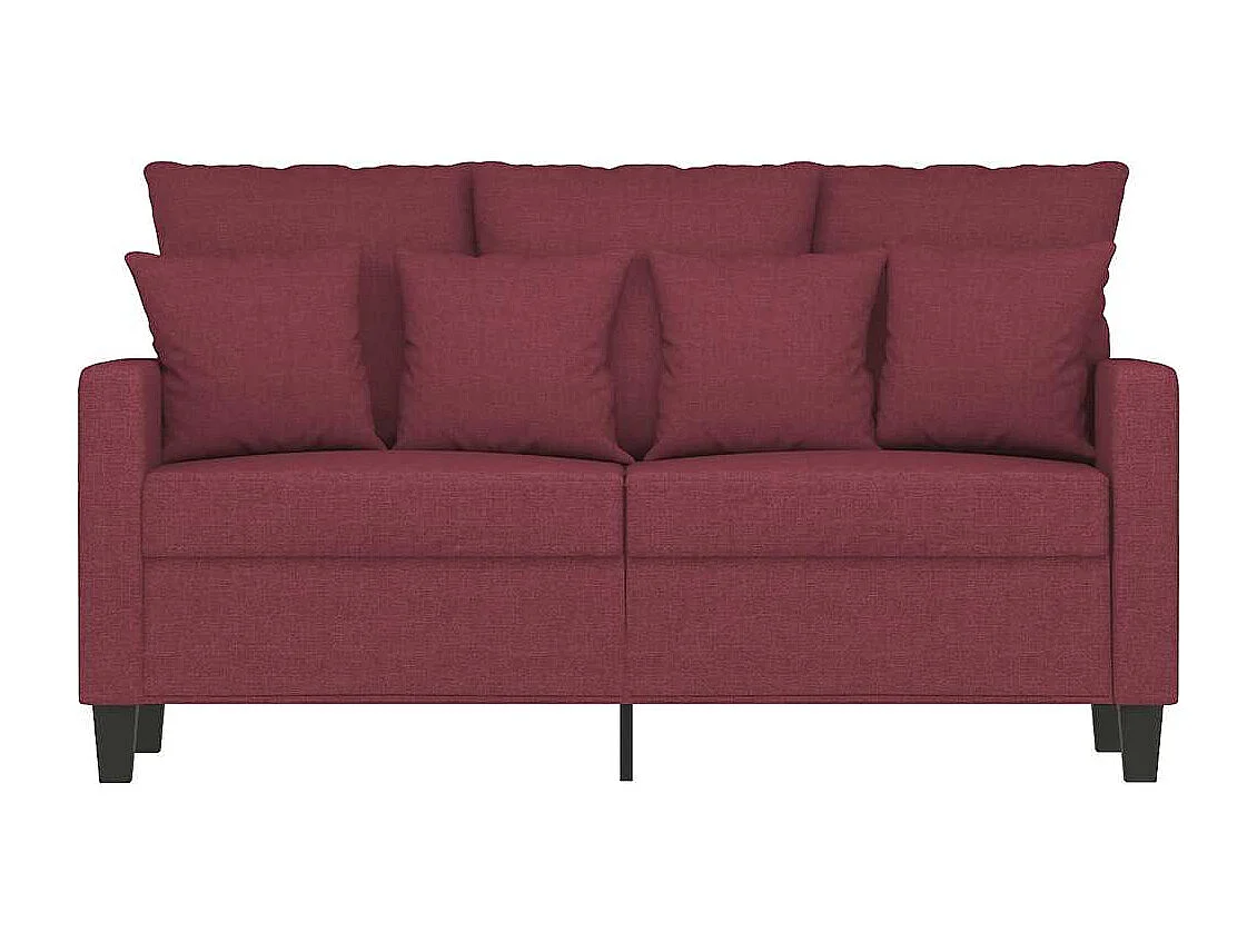 Divano a 2 Posti Rosso Vino 120 cm in Tessuto