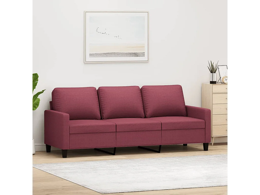 3-Sitzer-Sofa Weinrot 180 cm Stoff