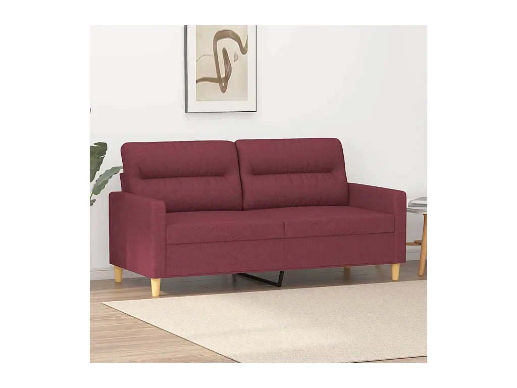 Canapé à 2 places Rouge bordeaux 140 cm Tissu
