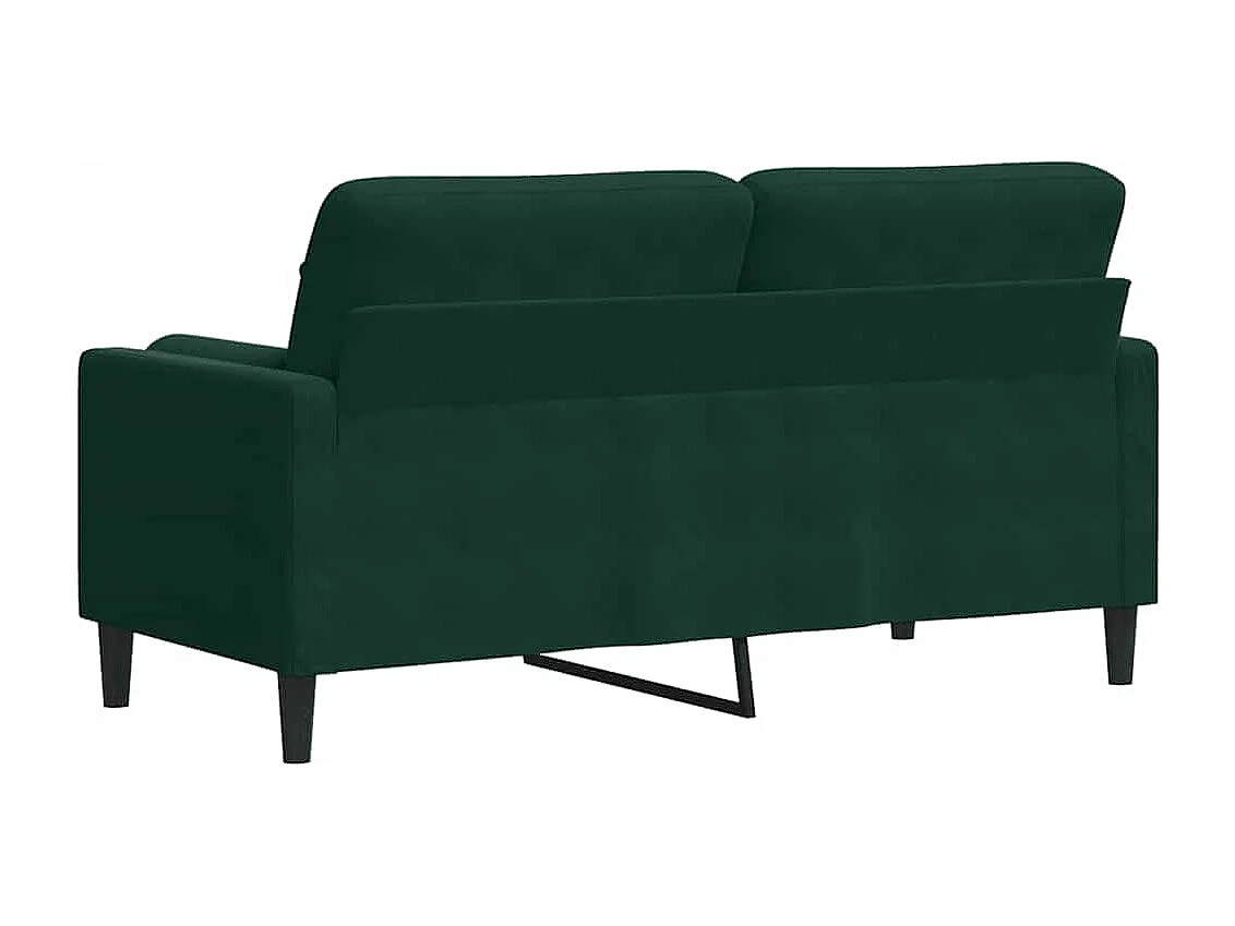 Canapé 2 places avec oreillers vert foncé 140 cm velours