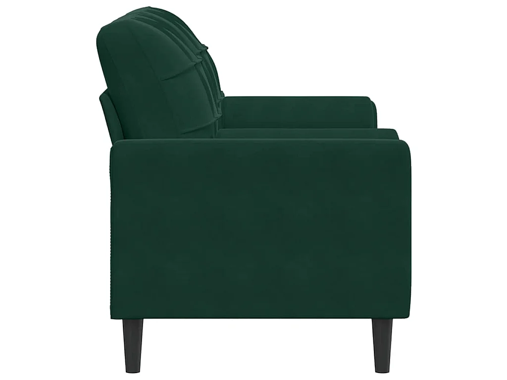 Divano a 2 Posti con Cuscini Verde Scuro 140 cm in Velluto