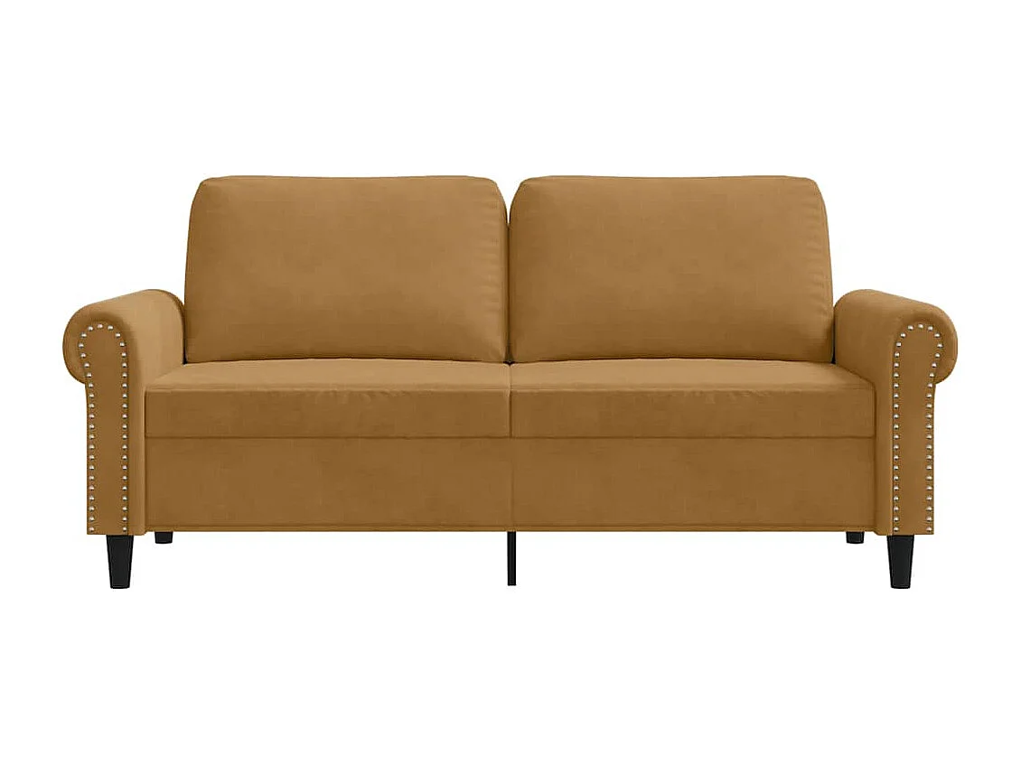 Canapé à 2 places Marron 140 cm Velours