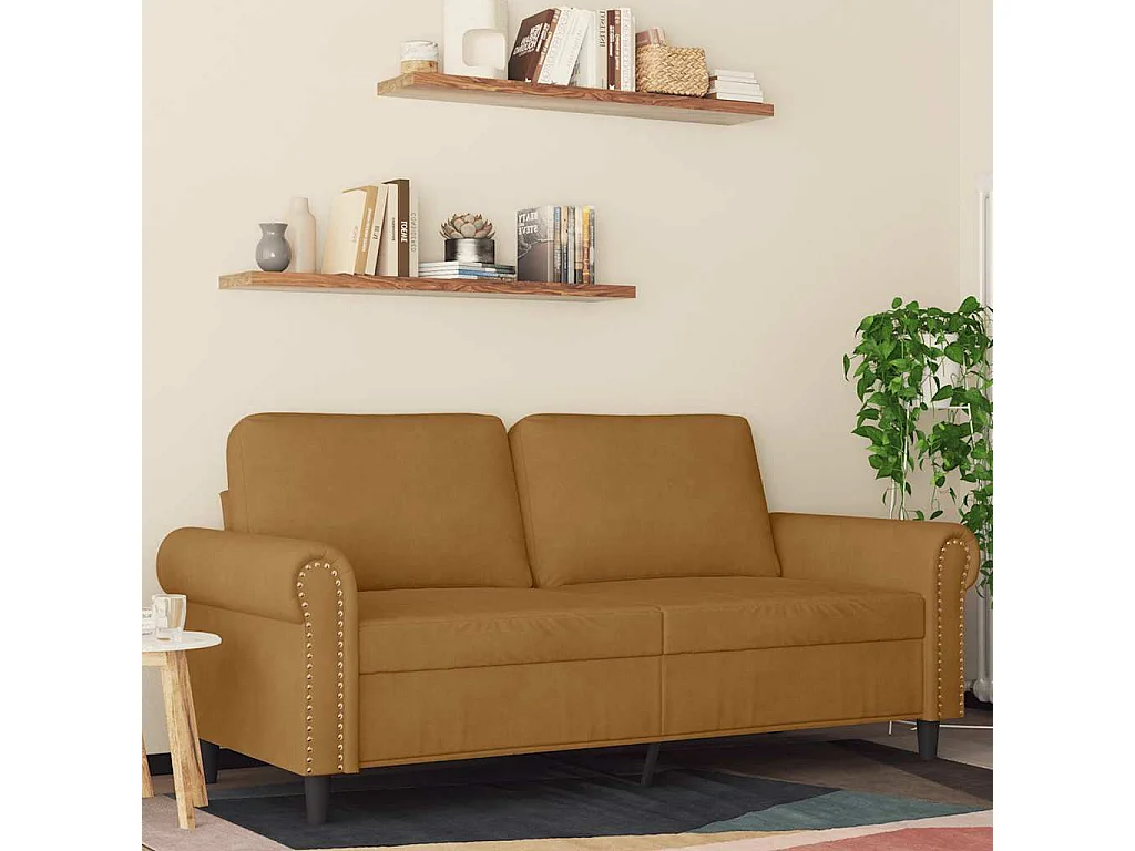 2-Sitzer-Sofa Braun 140 cm Samt