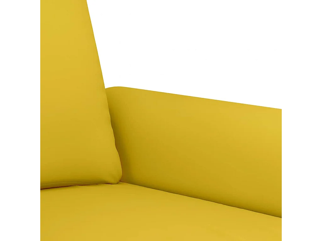 Ensemble de canapés 2 pcs avec coussins Jaune Velours