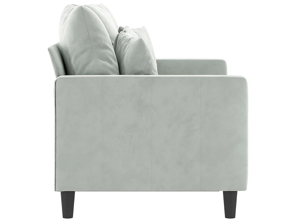 Canapé à 2 places Gris clair 120 cm Velours