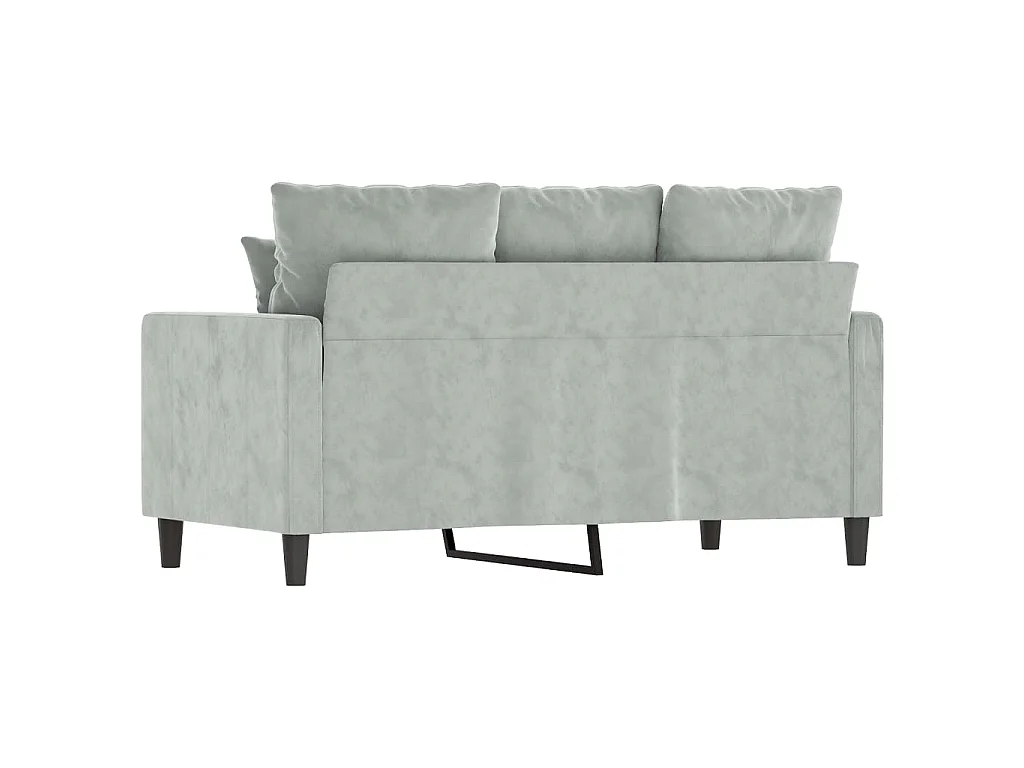 Canapé à 2 places Gris clair 120 cm Velours