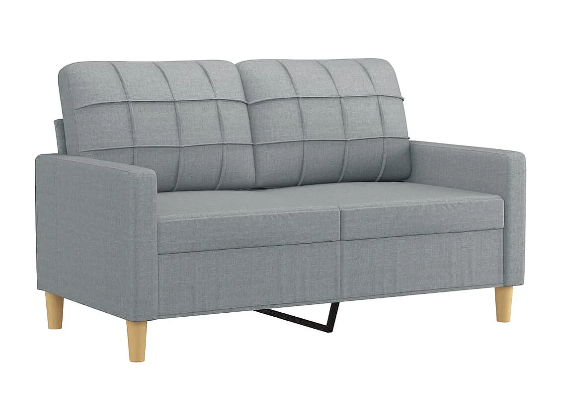 Canapé 2 places avec oreillers gris clair 120 cm tissu