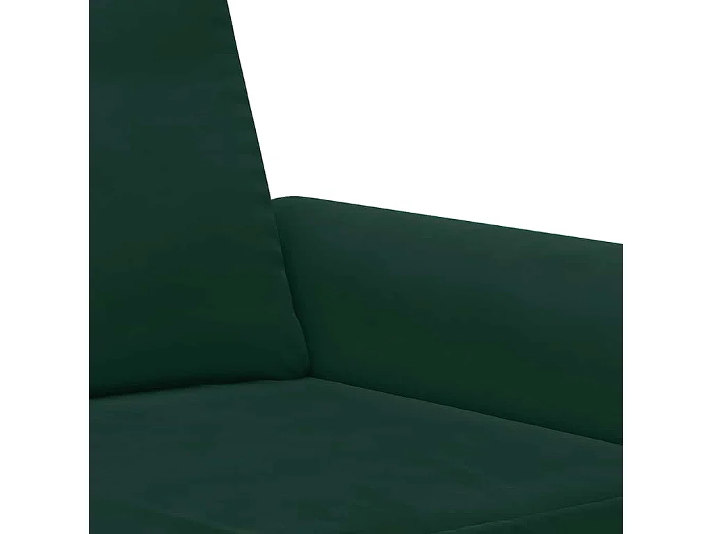 3-tlg. Sofagarnitur mit Kissen Dunkelgrün Samt