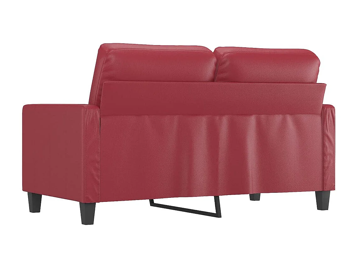 2-Sitzer-Sofa Weinrot 120 cm Kunstleder