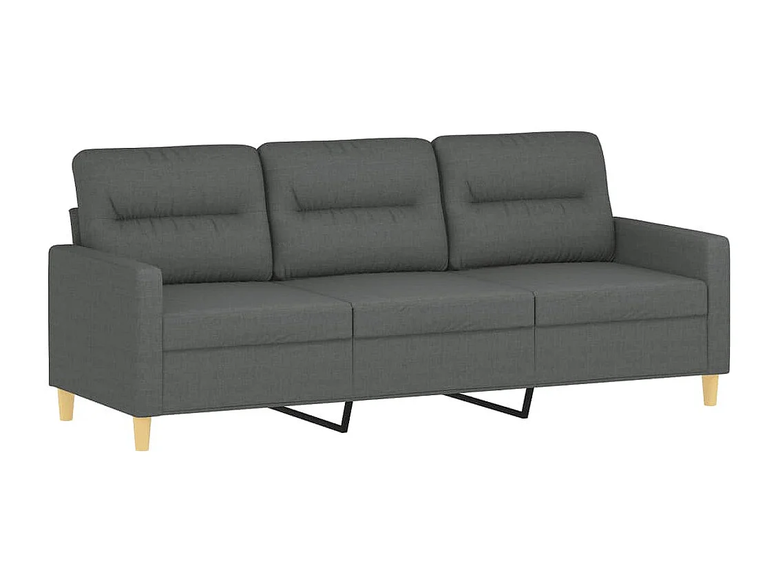 3-delige Loungeset met kussens stof donkergrijs