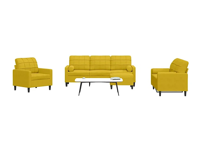 Ensemble de canapés 4 pcs avec coussins et traversins velours