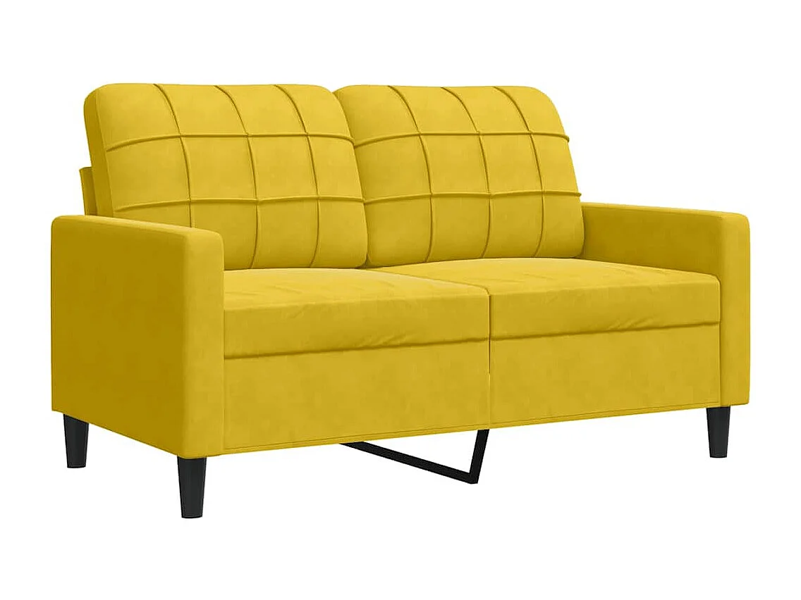 4-delige Loungeset met kussens en bolsters fluweel geel