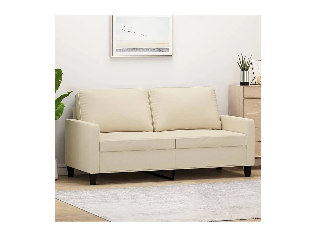 Canapé à 2 places Crème 140 cm Tissu