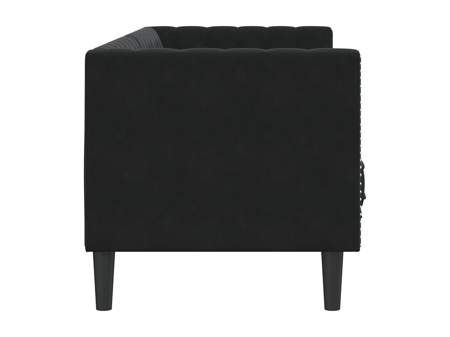 Driezitsbank Chesterfield-stijl met bolsters fluweel zwart