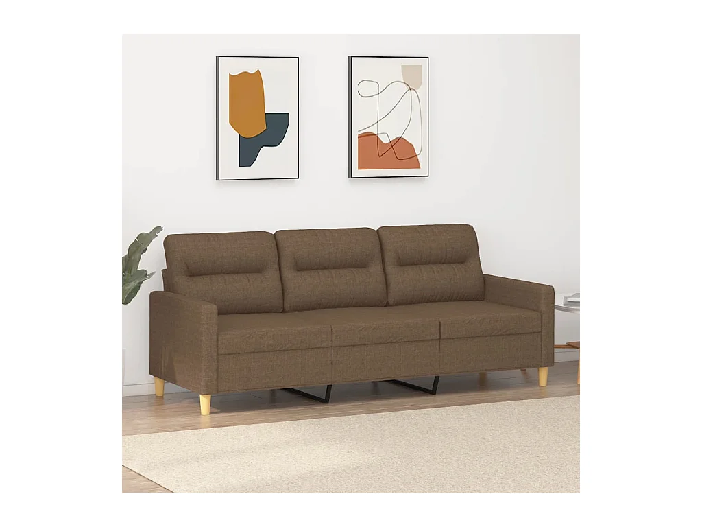 Canapé à 3 places Marron 180 cm Tissu