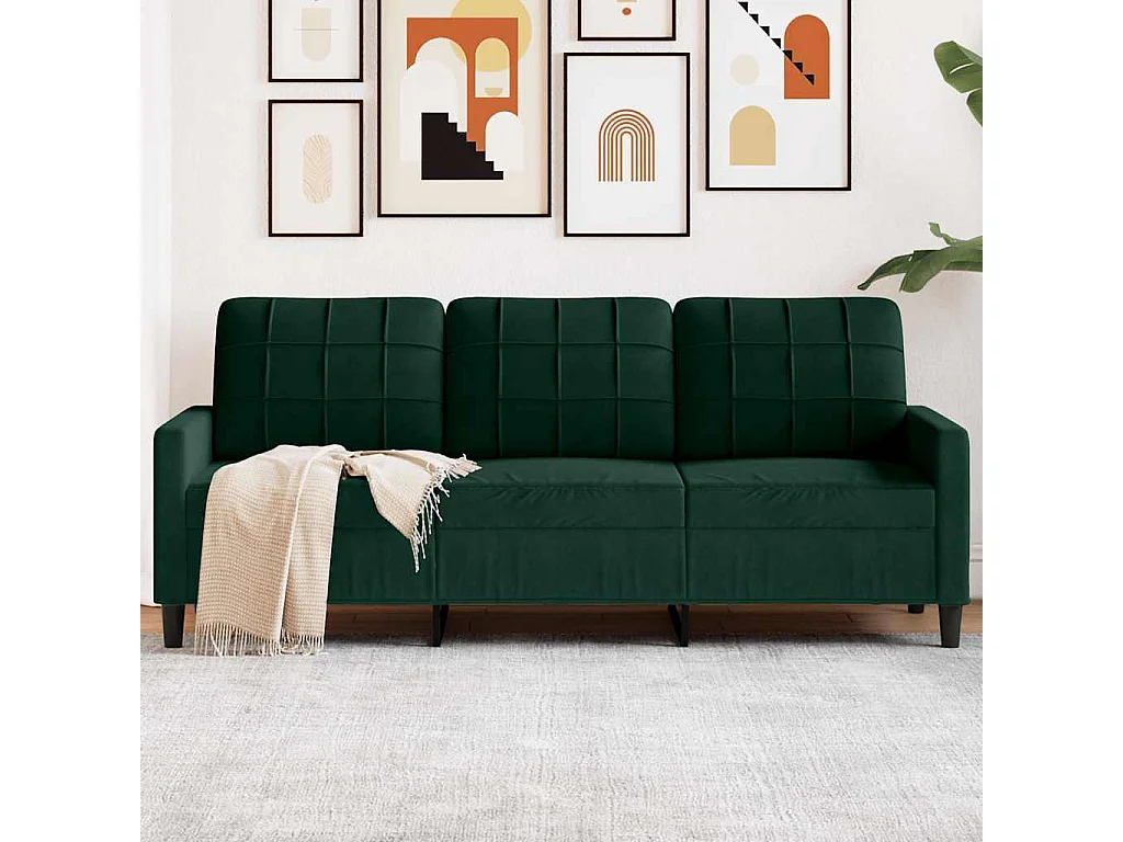 3-Sitzer-Sofa Dunkelgrün 180 cm Samt