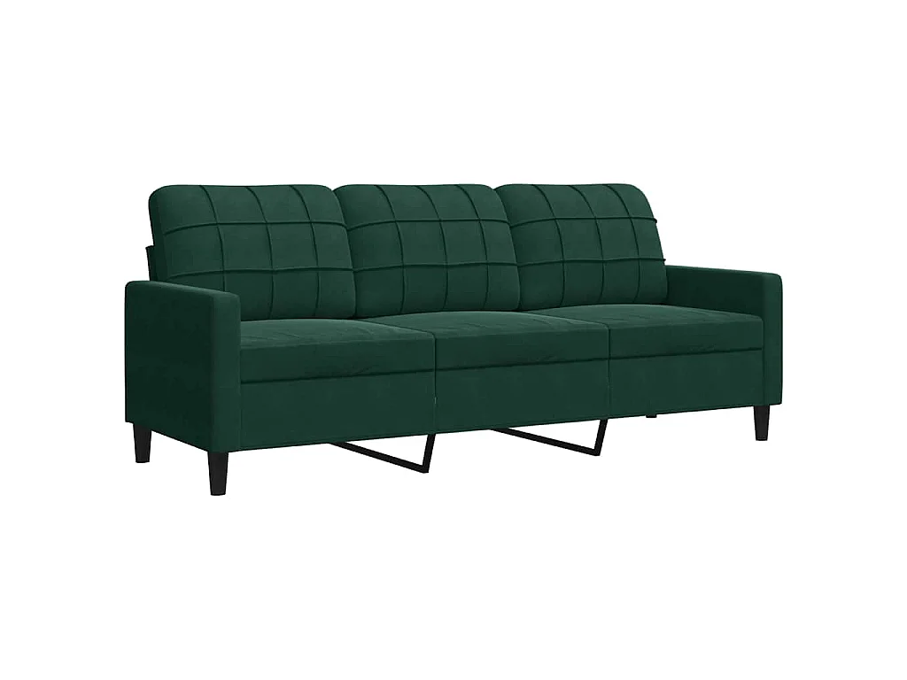 Canapé à 3 places Vert foncé 180 cm Velours