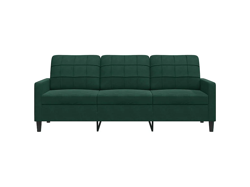 Canapé à 3 places Vert foncé 180 cm Velours